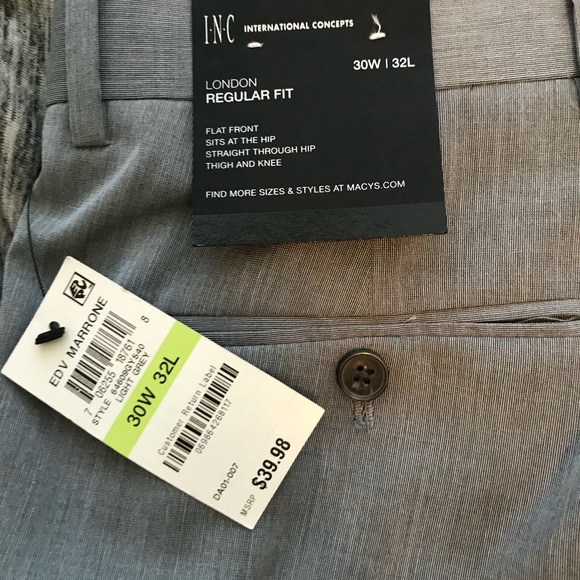 Light Grey Men Dress Pants - Picture 1 of 3